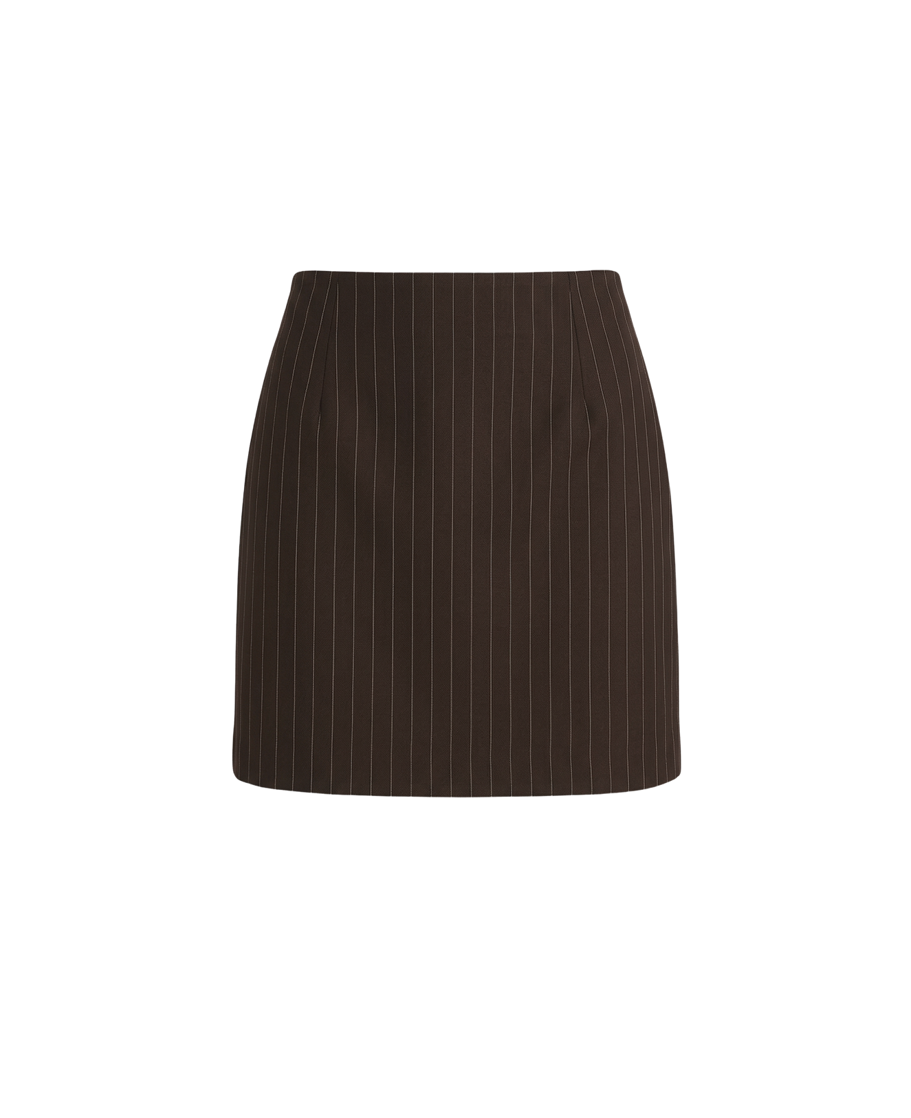 Brown pinstriped wool skirt
