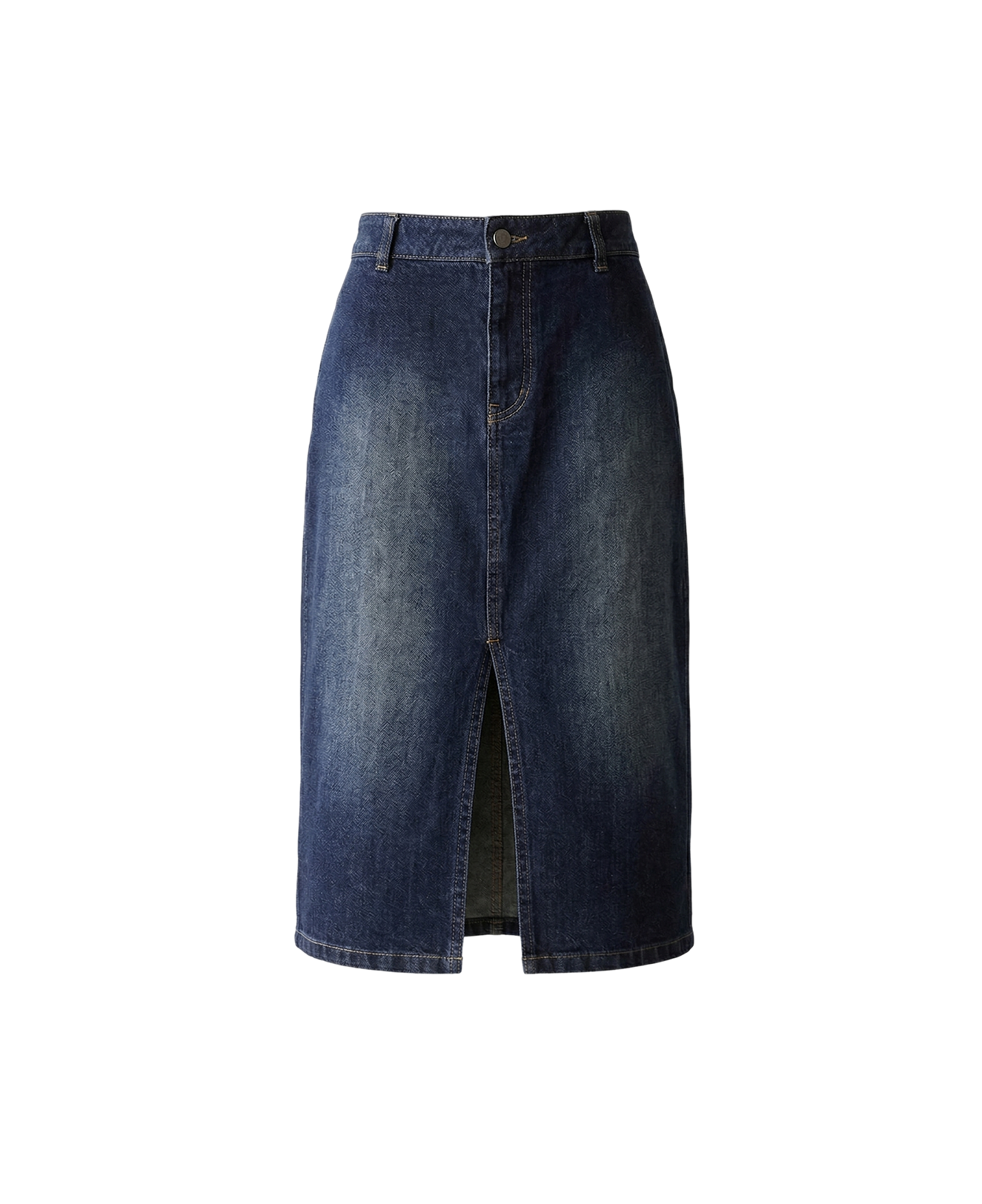 Low-rise denim skirt