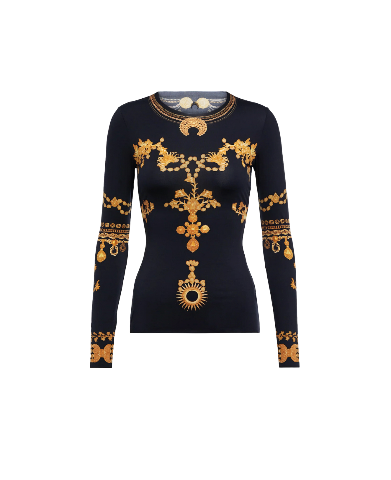 Baroque print long-sleeve top