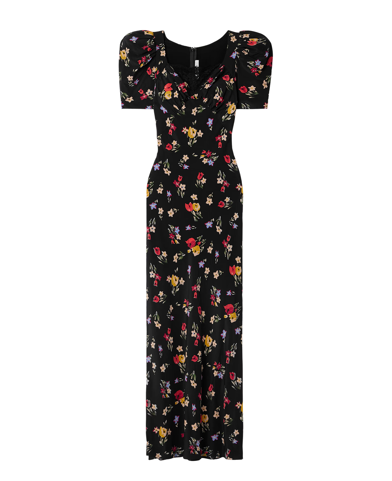 Floral-print silk crepe de chine maxi dress