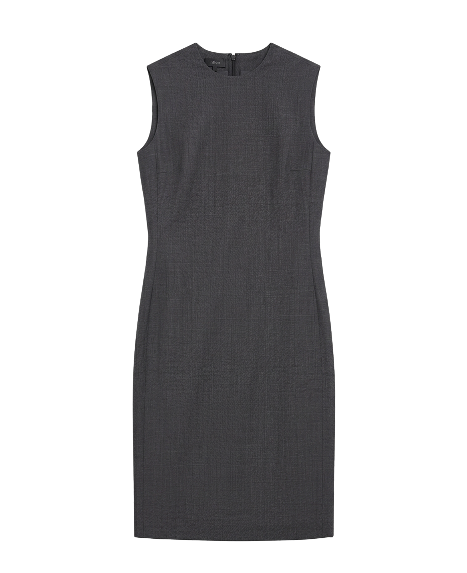 Grey wool sheath dress