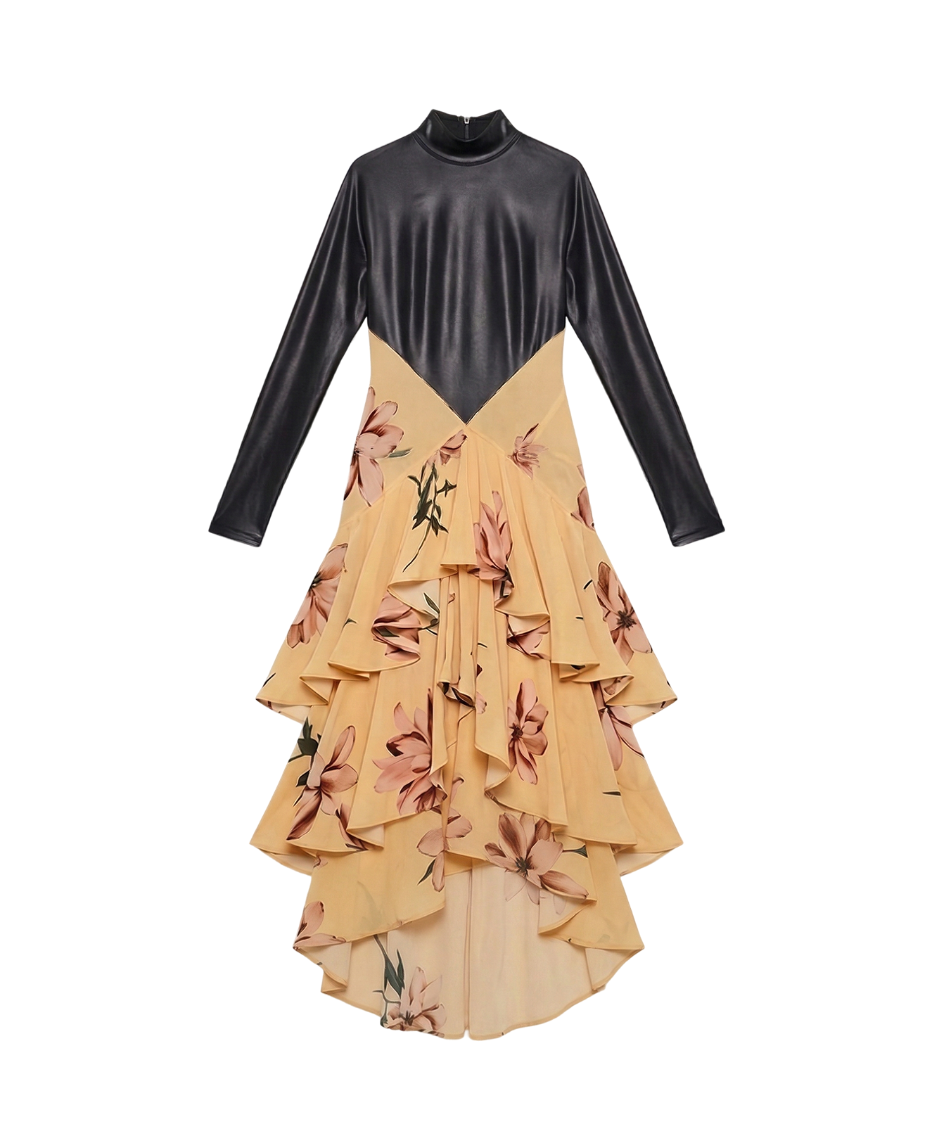 High neck floral dress