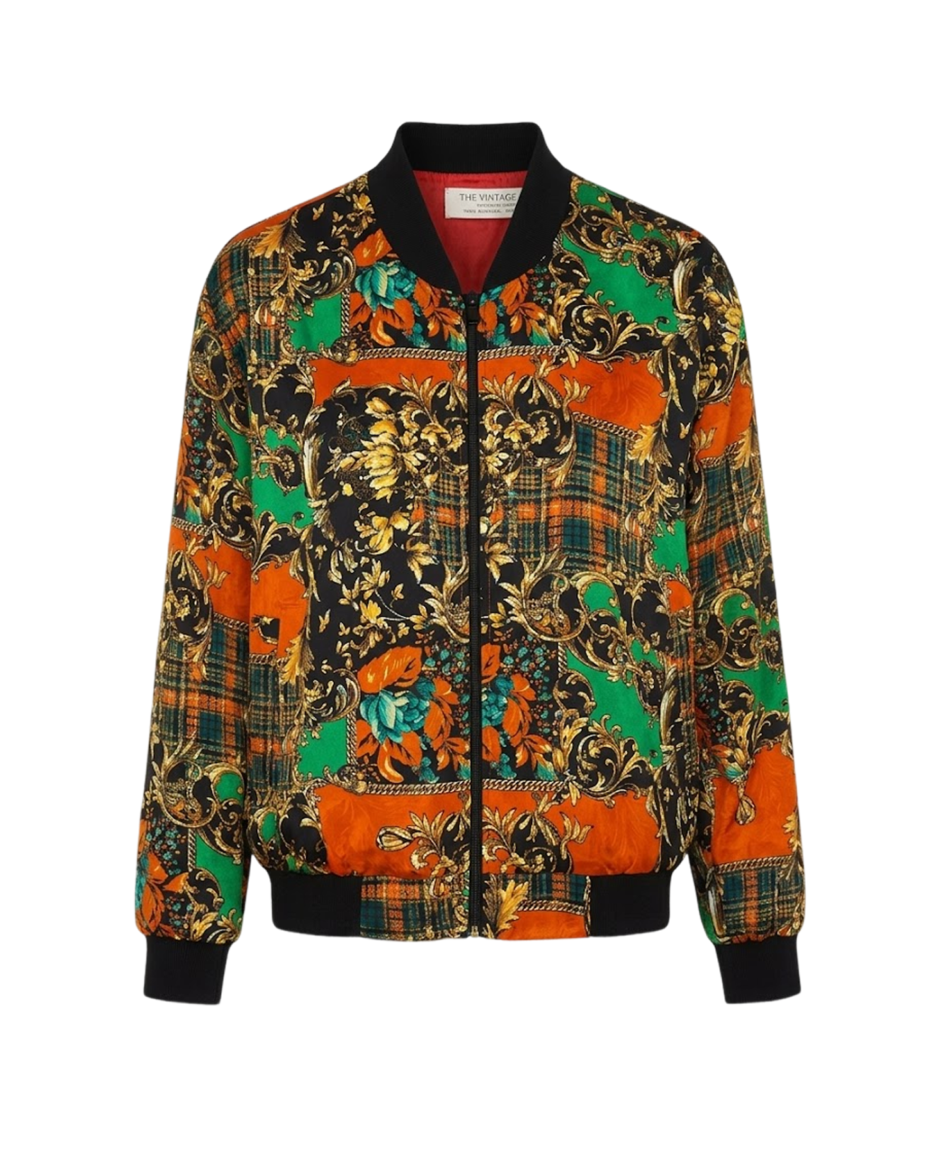 Reworked printed bomber jacket