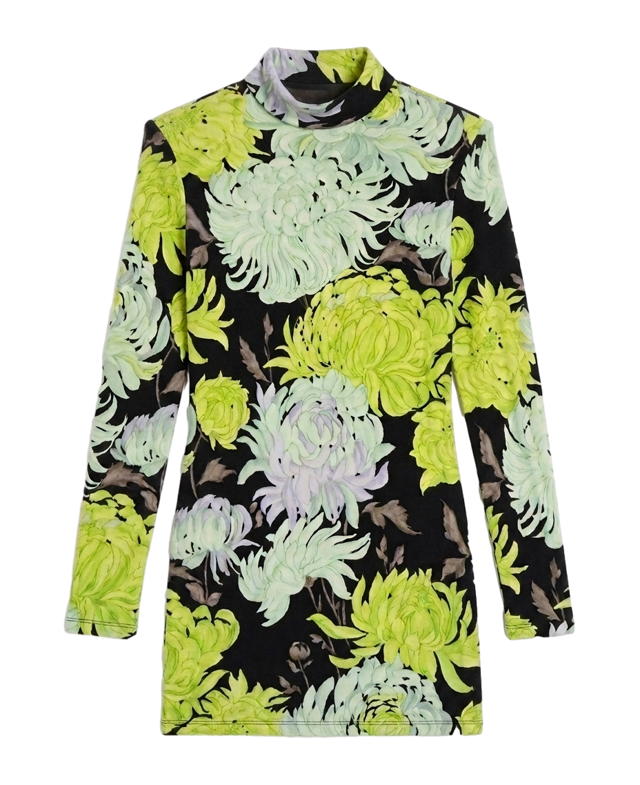 Floral mock-neck tunic