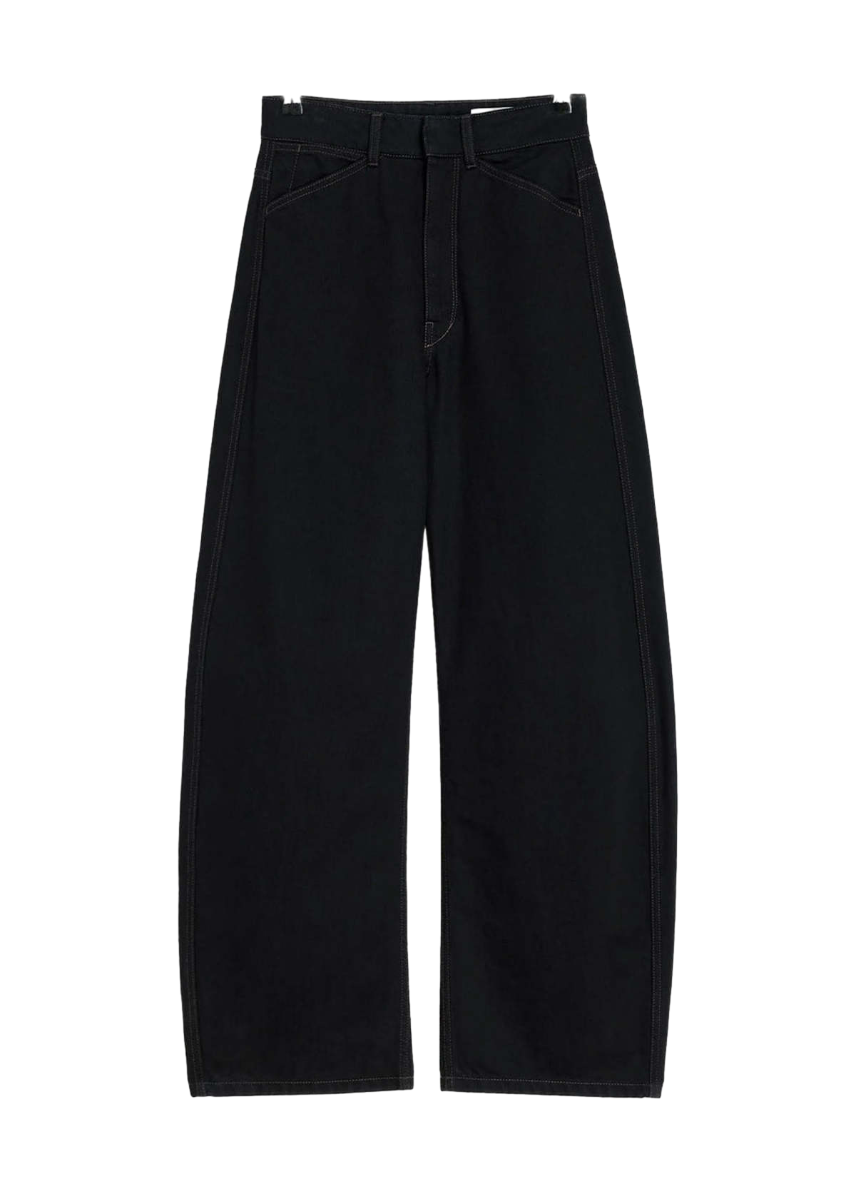 High waisted curved barrel jeans