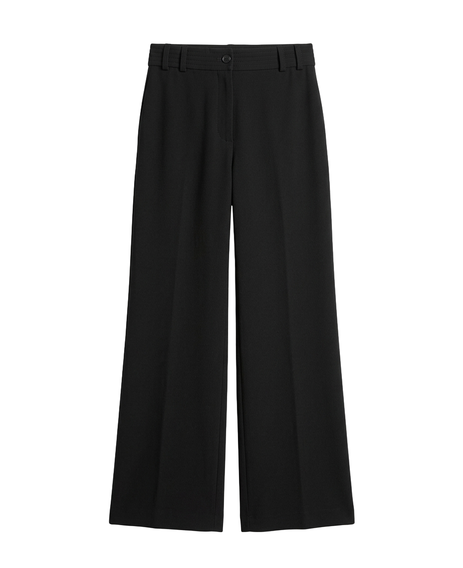 Black wide-leg trousers