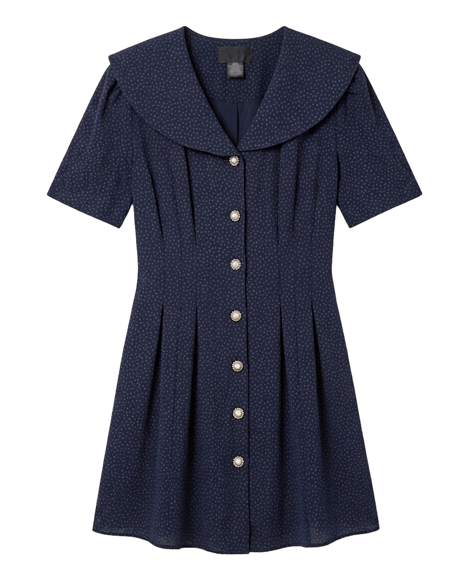 Reworked sailor collar mini dress
