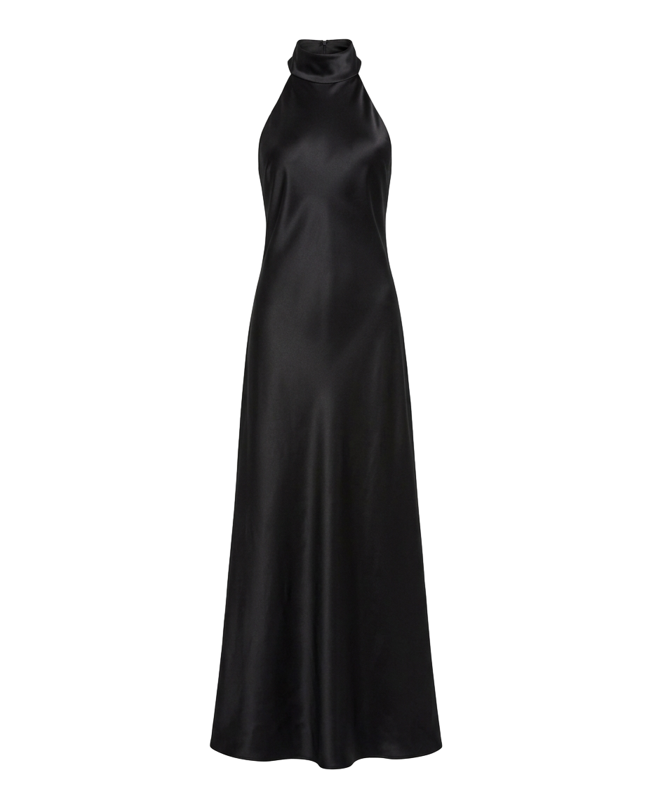 Satin halterneck gown