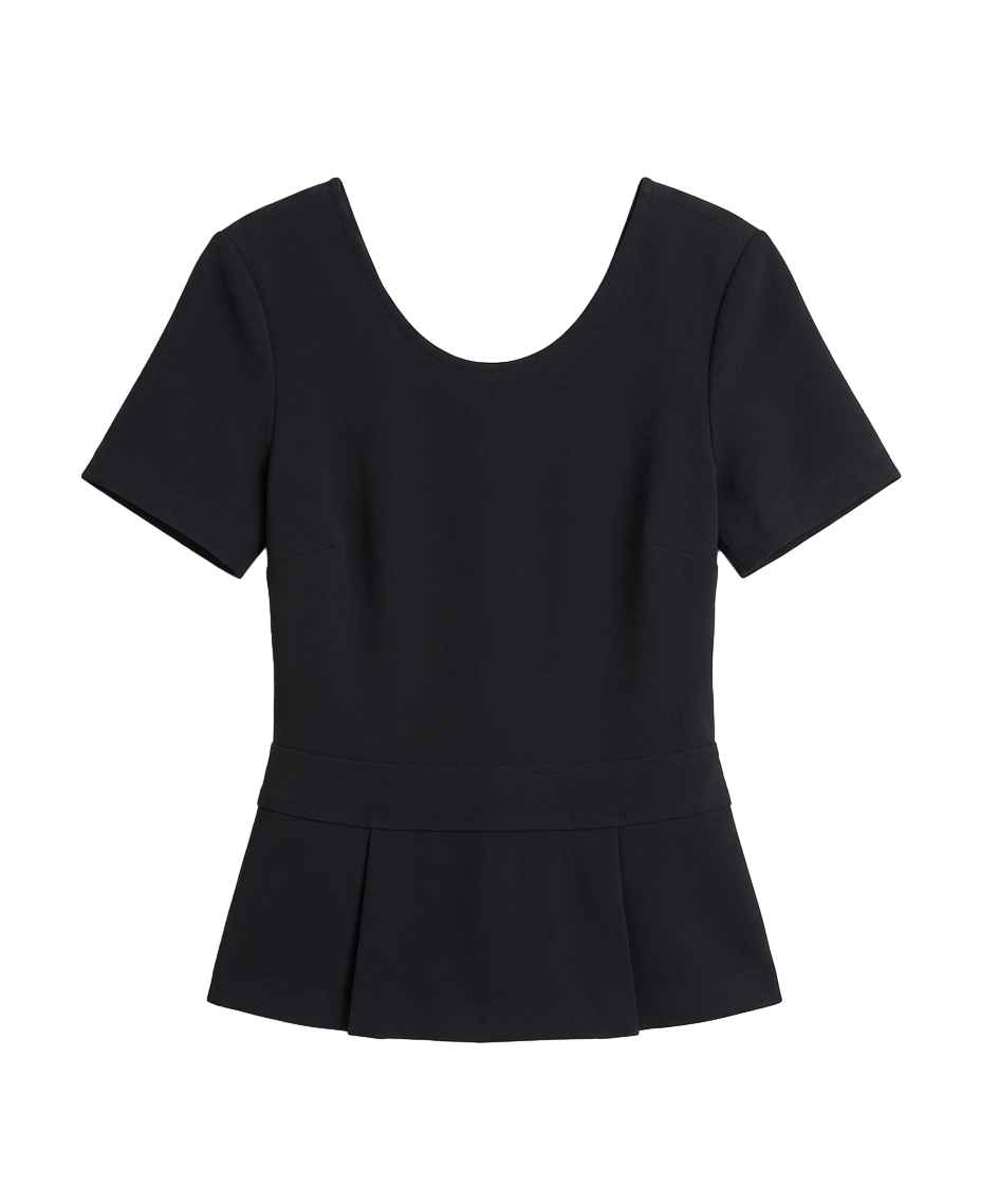 Scoop-back peplum top