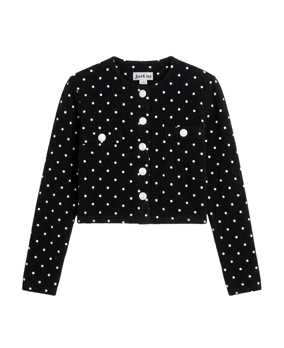 Polka dot cropped jacket