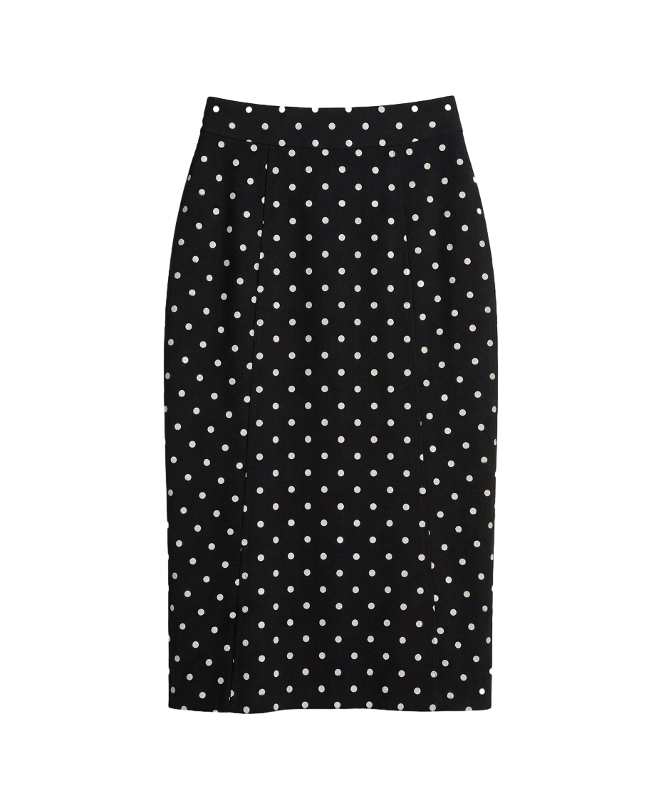 Polka dot pencil skirt