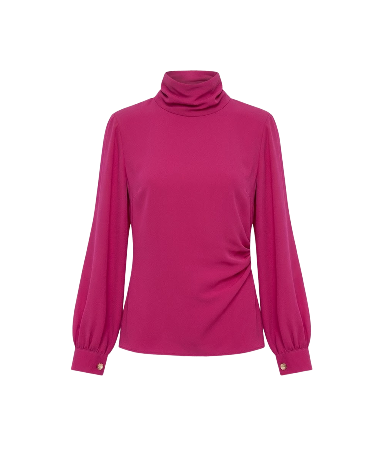 High-neck draped blouse