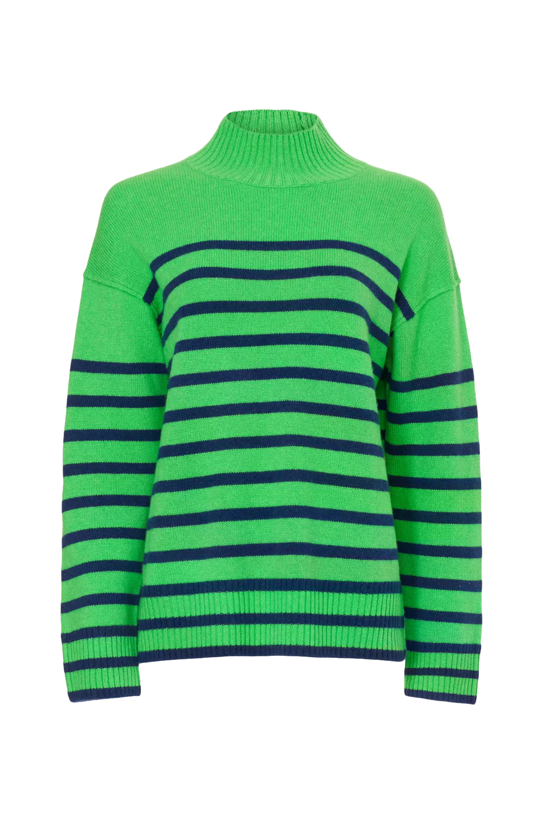 Striped mock-neck sweater