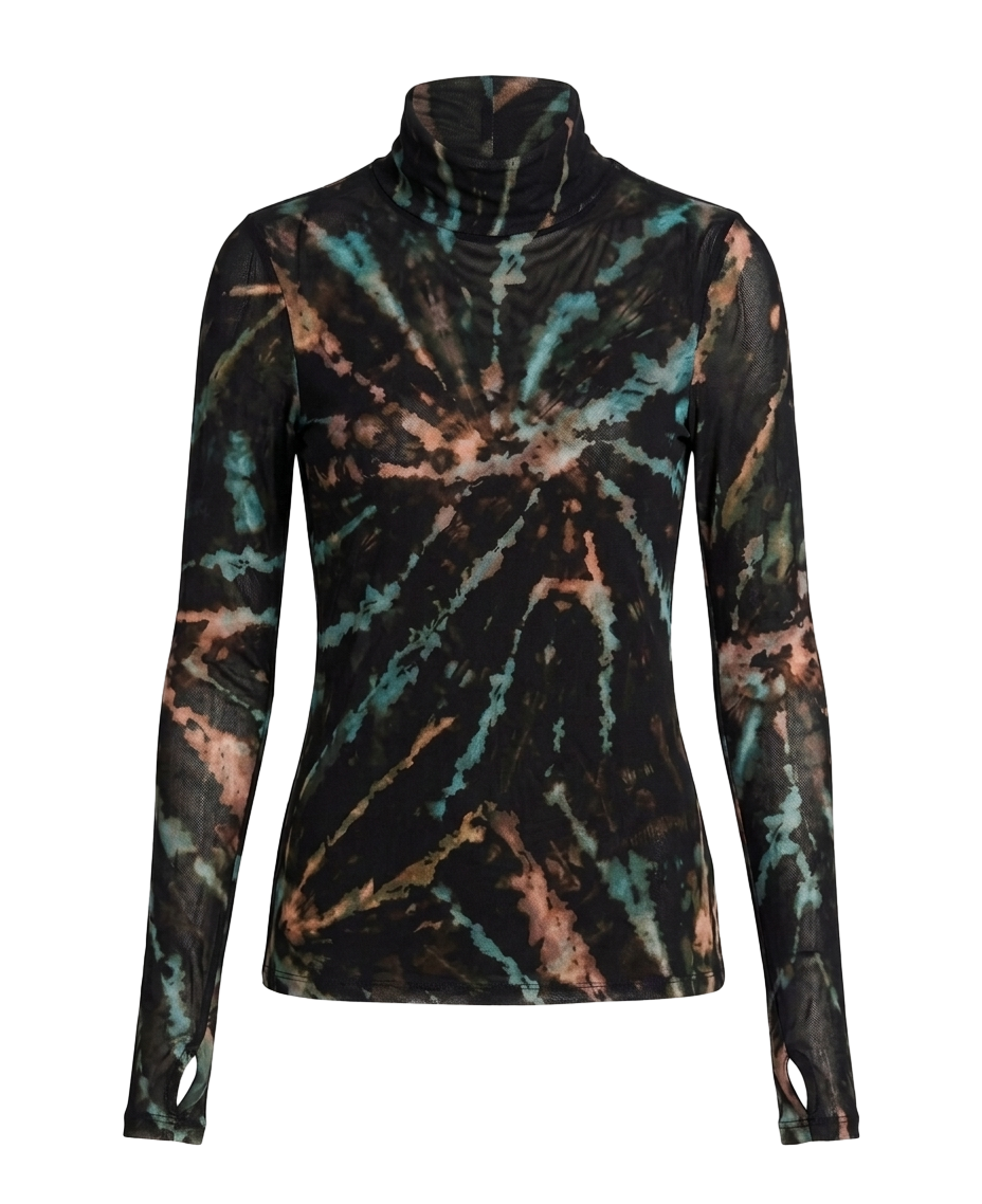 Zadie tie-dye mesh turtleneck